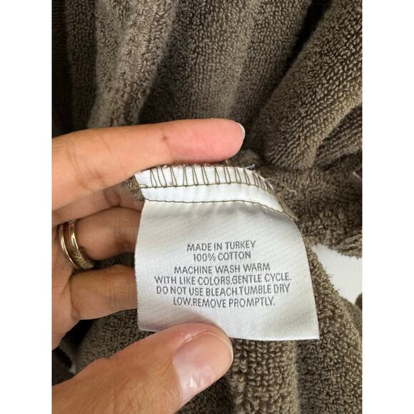 Restoration Hardware Graphite Brown Cotton Terry Robe XL Unisex - Picture 5 of 7